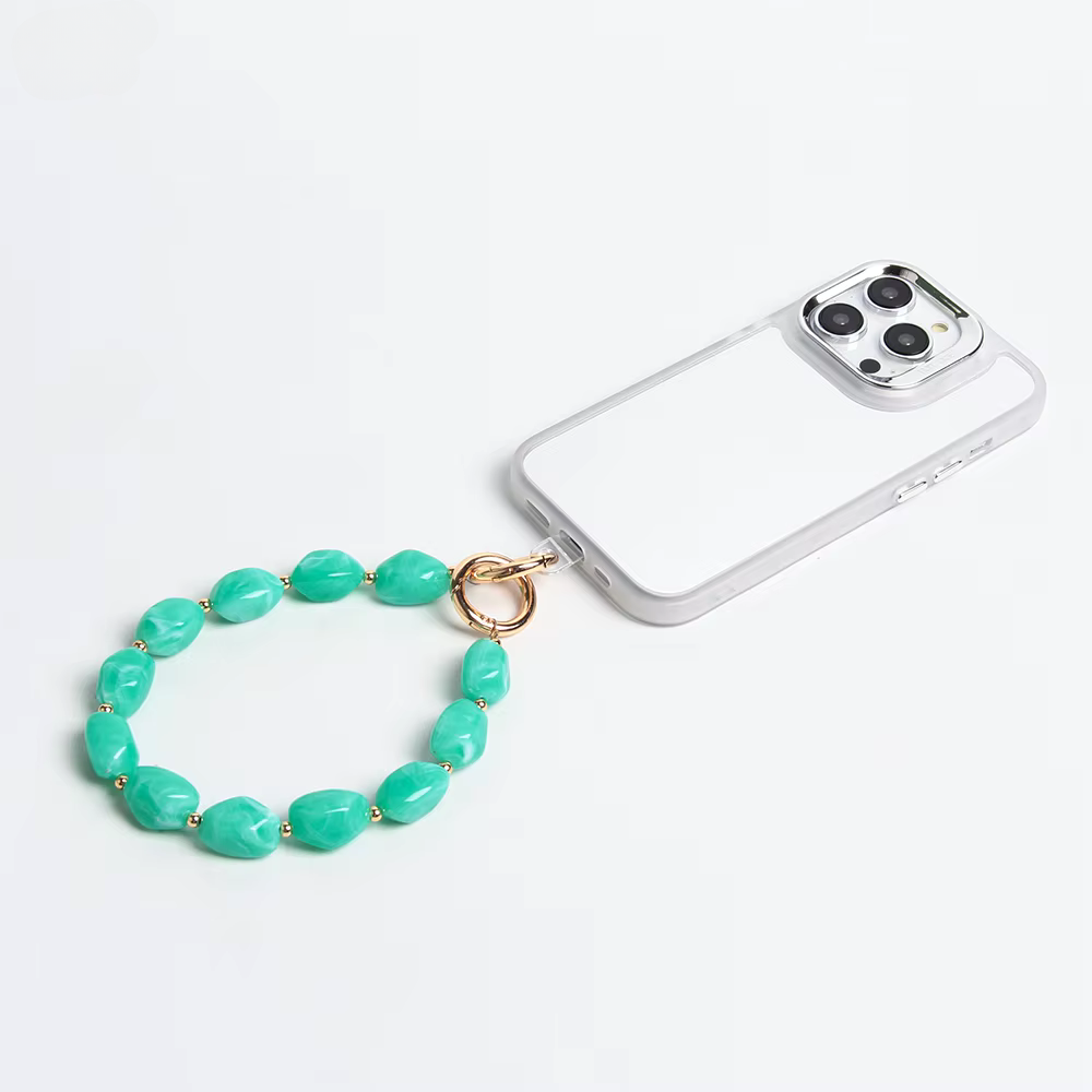 Natural Stone Acrylic Bead Phone Charm