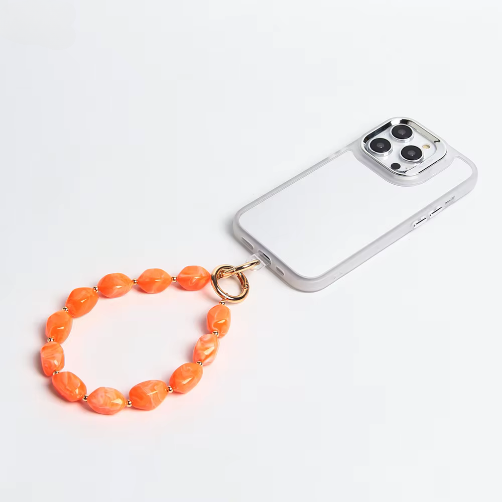 Natural Stone Acrylic Bead Phone Charm