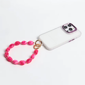 Natural Stone Acrylic Bead Phone Charm