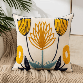 Embroidered Decorative Cushion Floral Cover