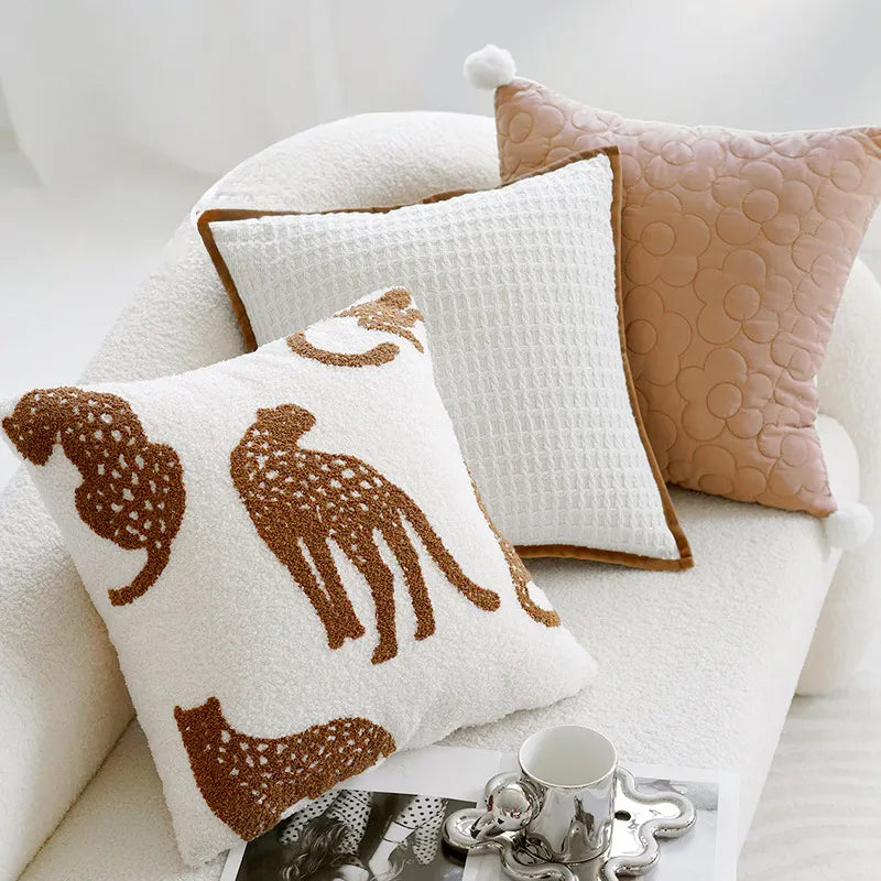 Embroidered Decorative Animal Cushion Cover