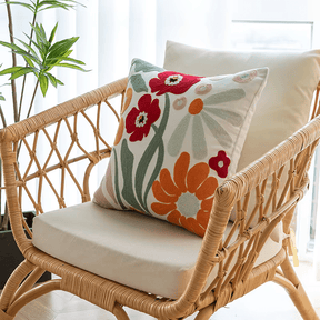 Embroidered Decorative Cushion Floral Cover