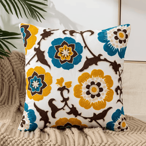 Embroidered Decorative Cushion Floral Cover