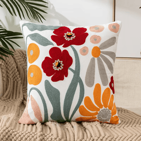 Embroidered Decorative Cushion Floral Cover